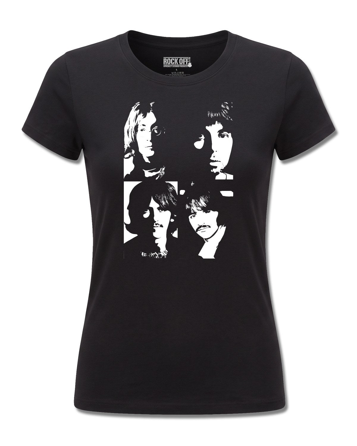 The Beatles Back In The Ussr (The Beatles) design, front view on Black F775, Rock Off Retail official merch