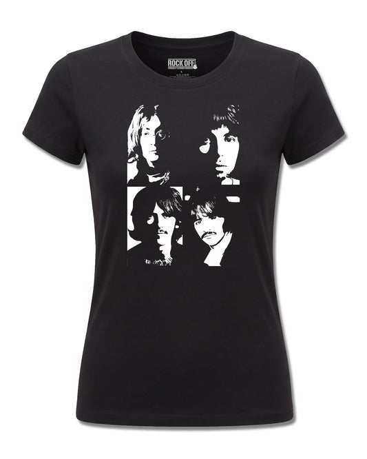 The Beatles Back In The Ussr (The Beatles) design, front view on Black F775, Rock Off Retail official merch