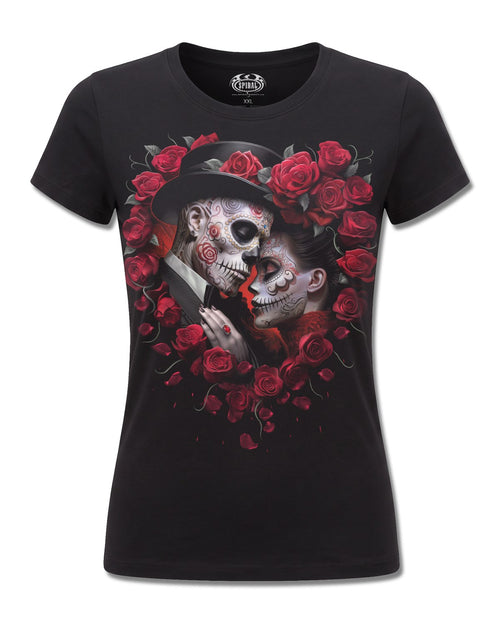 Spiral Be Mine design, front view on Black F775, Rock Off Retail official merch