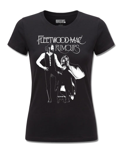 Fleetwood Mac Rumours (Fleetwood Mac) design, front view on Black F775, Rock Off Retail official merch