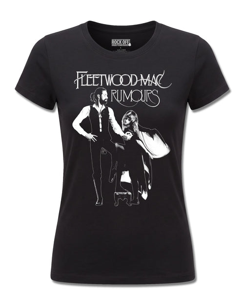 Fleetwood Mac Rumours (Fleetwood Mac) design, front view on Black F775, Rock Off Retail official merch