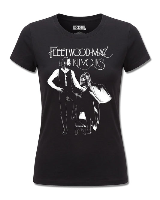 Fleetwood Mac Rumours (Fleetwood Mac) design, front view on Black F775, Rock Off Retail official merch
