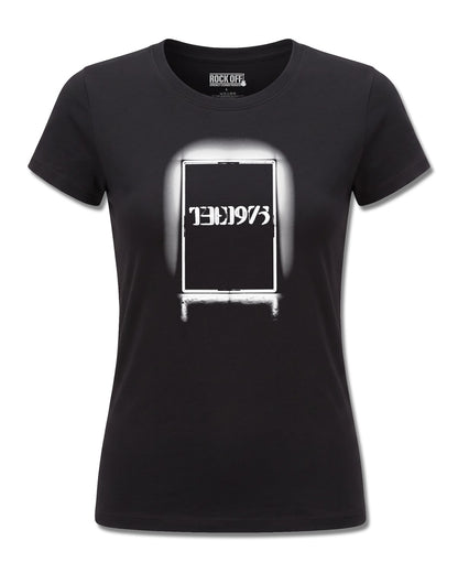 The 1975 Black Tour (The 1975) design, front view on Black F775, Rock Off Retail official merch