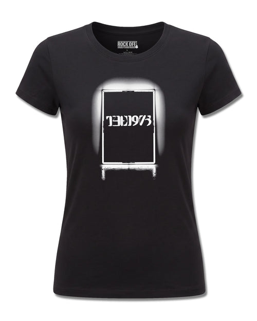 The 1975 Black Tour (The 1975) design, front view on Black F775, Rock Off Retail official merch