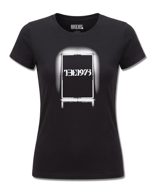 The 1975 Black Tour (The 1975) design, front view on Black F775, Rock Off Retail official merch