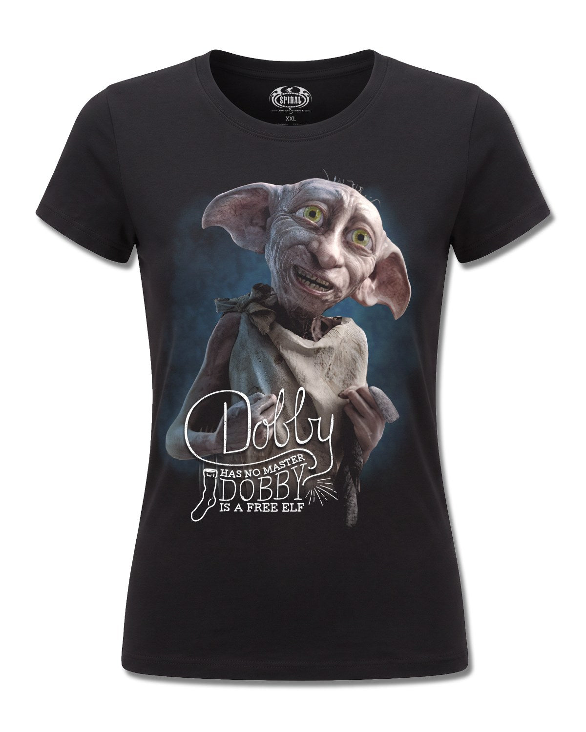 Harry Potter Dobby (Harry Potter) design, front view on Black F775, Rock Off Retail official merch