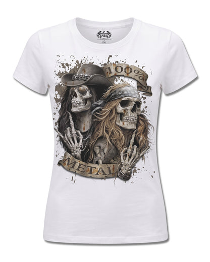 Spiral Pure Metal design, front view on White F776, Rock Off Retail official merch
