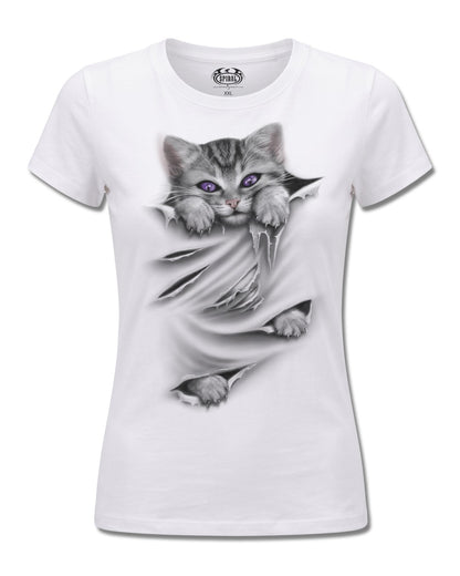 Spiral Bright Eyes design, front view on White F776, Rock Off Retail official merch