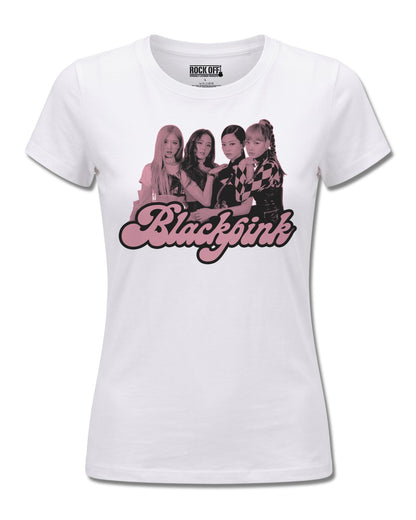 Blackpink Photo (BLACKPINK) design, front view on White F776, Rock Off Retail official merch