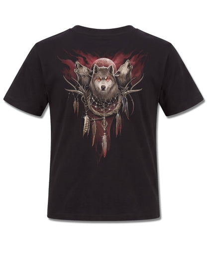 Spiral Cry Of The Wolf design, back view on Black K101, Rock Off Retail official merch