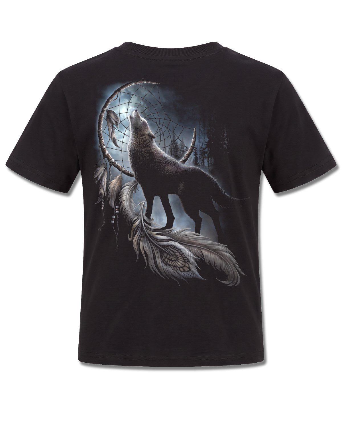 Spiral From Darkness design, back view on Black K101, Rock Off Retail official merch