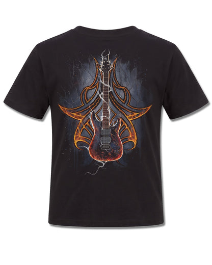 Spiral Death Rocker design, back view on Black K101, Rock Off Retail official merch