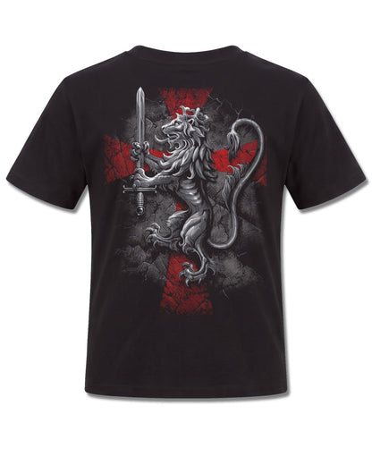 Spiral Valiant design, back view on Black K101, Rock Off Retail official merch