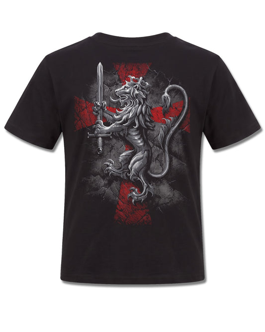 Spiral Valiant design, back view on Black K101, Rock Off Retail official merch