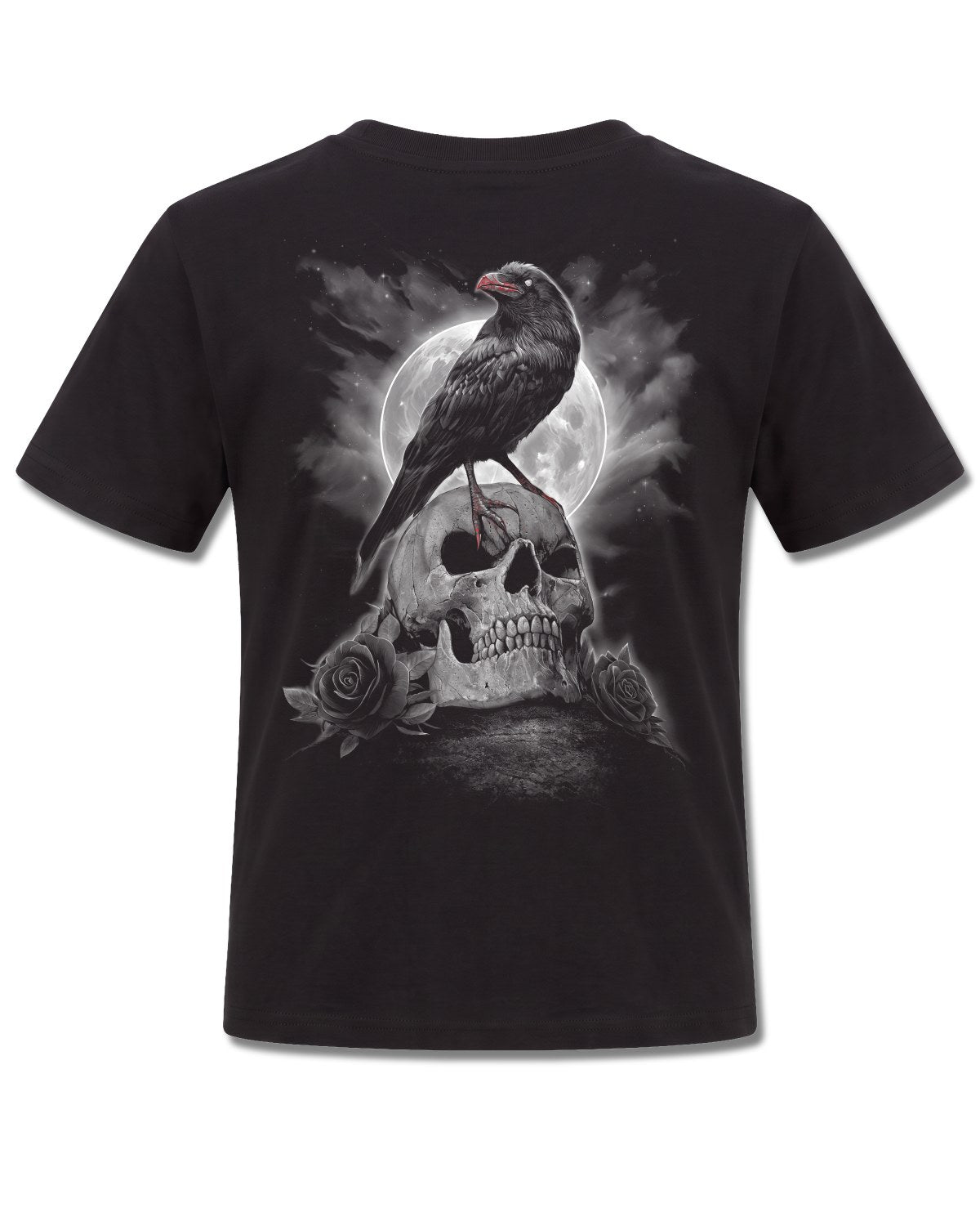 Spiral Grave Walker design, back view on Black K101, Rock Off Retail official merch