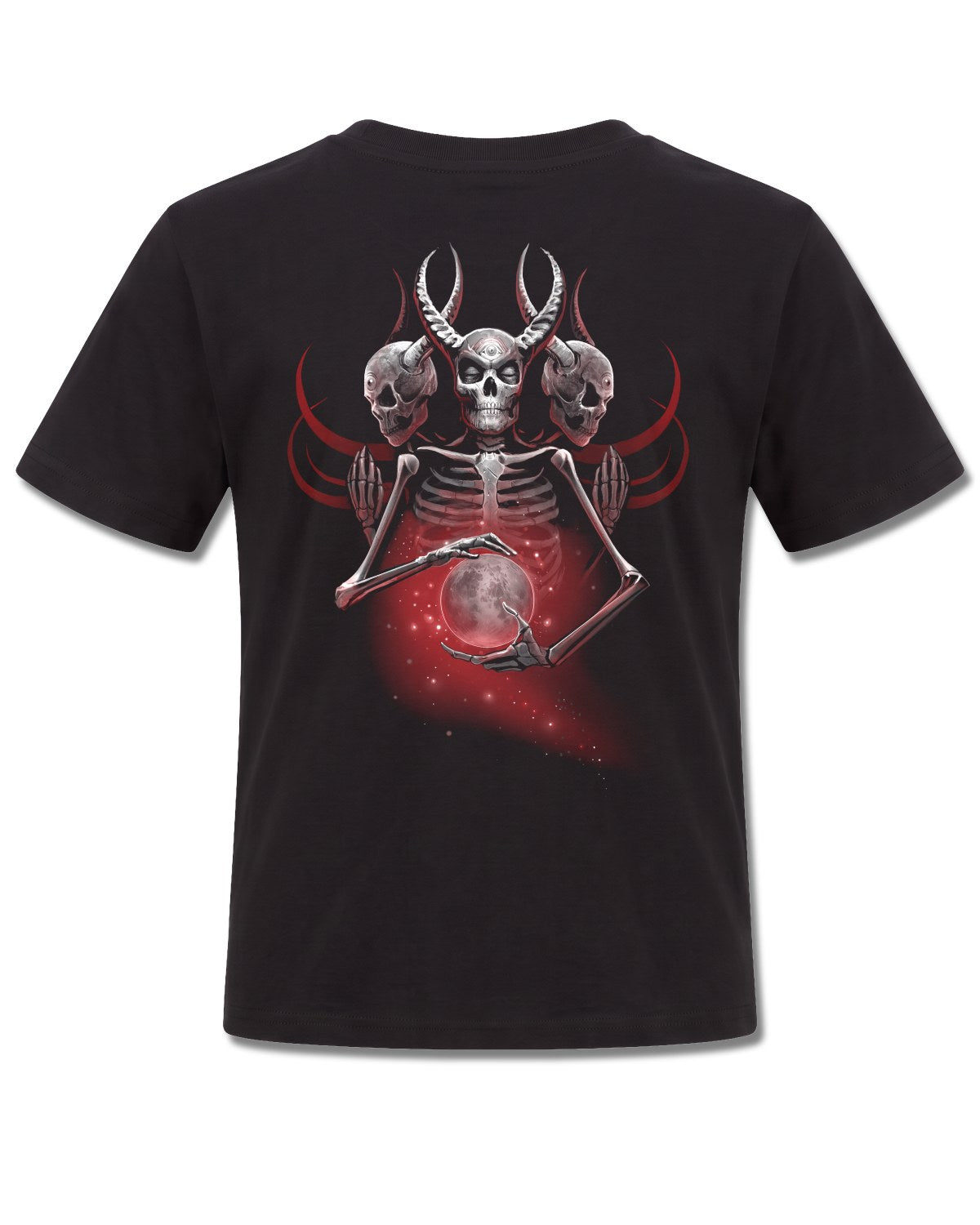 Spiral Third Eye Awakening design, back view on Black K101, Rock Off Retail official merch