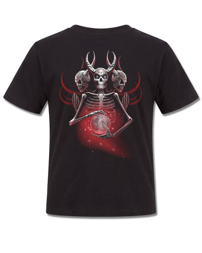 Spiral Third Eye Awakening design, back view on Black K101, Rock Off Retail official merch