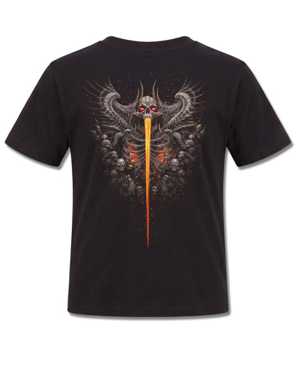 Spiral Gates Of Hell design, back view on Black K101, Rock Off Retail official merch