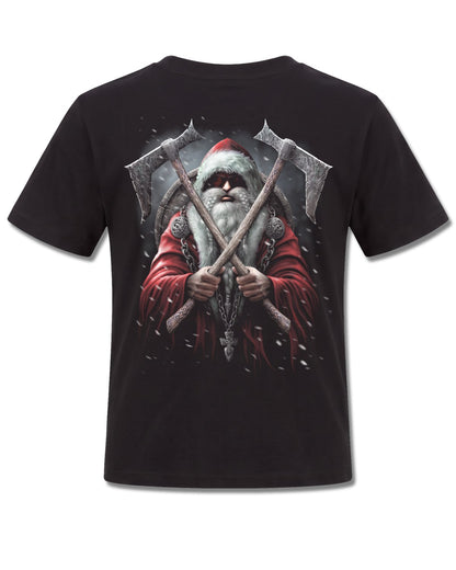 Spiral Sleigher design, back view on Black K101, Rock Off Retail official merch
