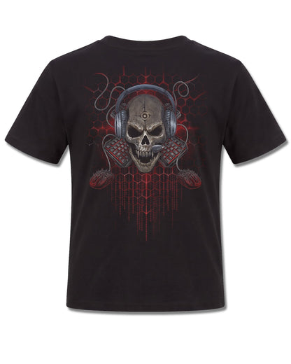 Spiral PC Gamer design, back view on Black K101, Rock Off Retail official merch