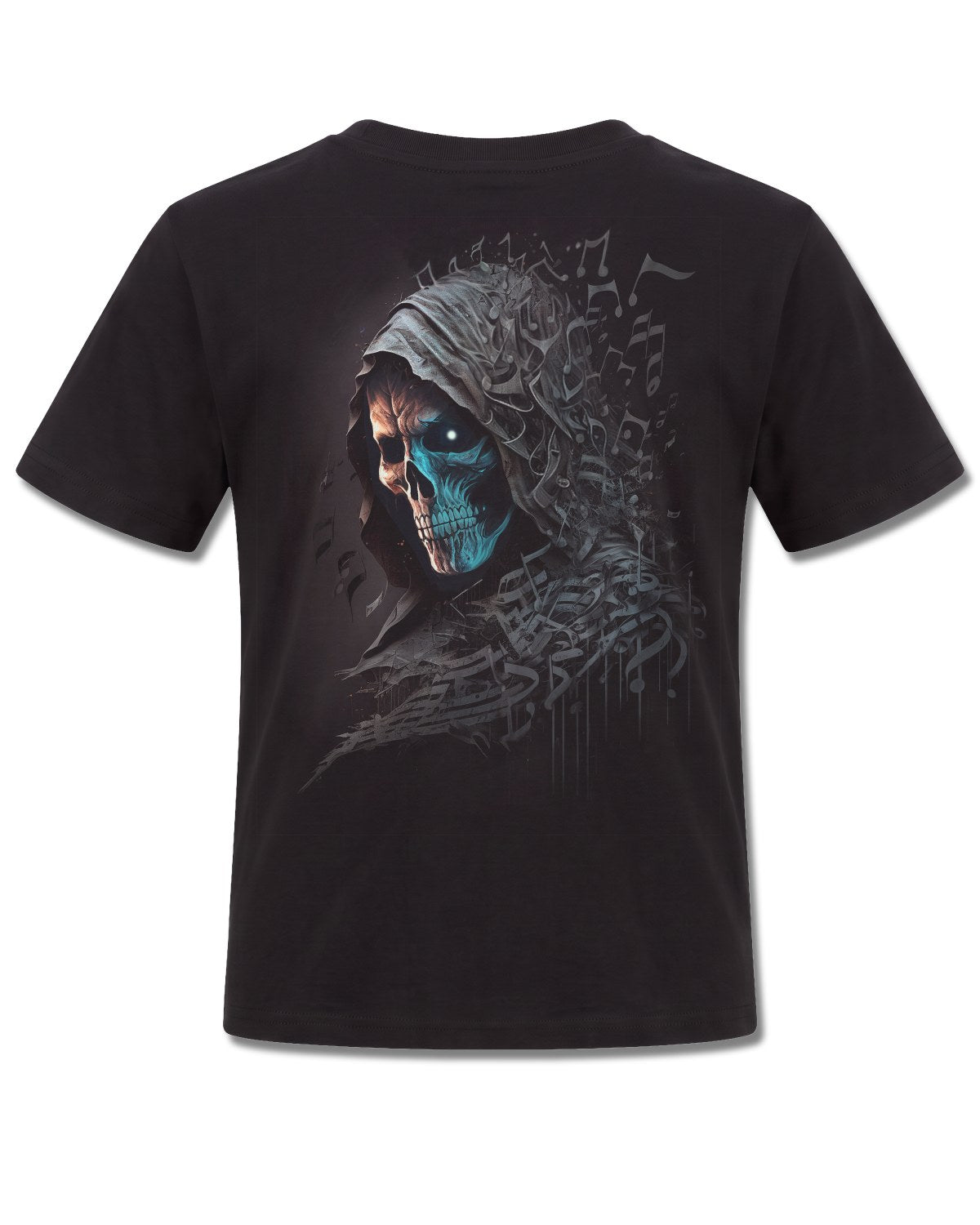 Spiral Midnight Blues design, back view on Black K101, Rock Off Retail official merch