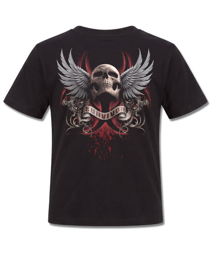 Spiral Lockdown 2020 design, back view on Black K101, Rock Off Retail official merch