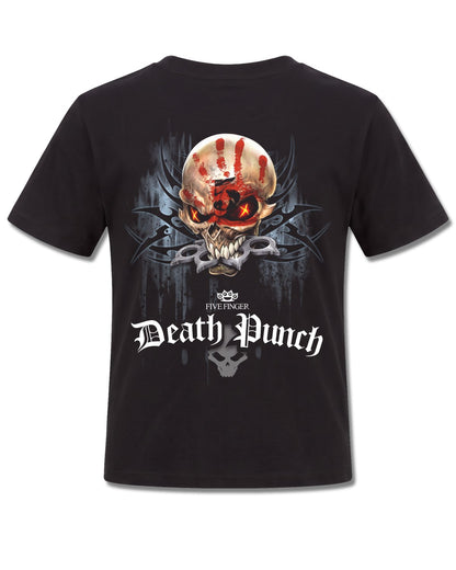 Five Finger Death Punch Game Over (Five Finger Death Punch) design, back view on Black K101, Rock Off Retail official merch