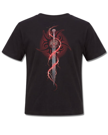 Spiral Takeo Blade design, back view on Black K101, Rock Off Retail official merch