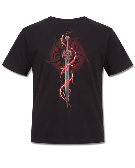 Spiral Takeo Blade design, back view on Black K101, Rock Off Retail official merch