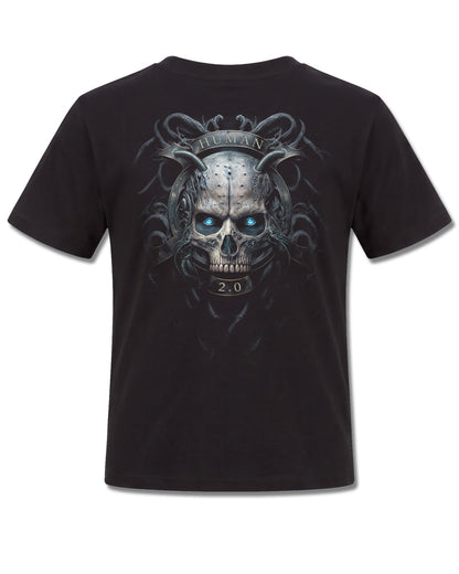 Spiral Human 2.0 design, back view on Black K101, Rock Off Retail official merch