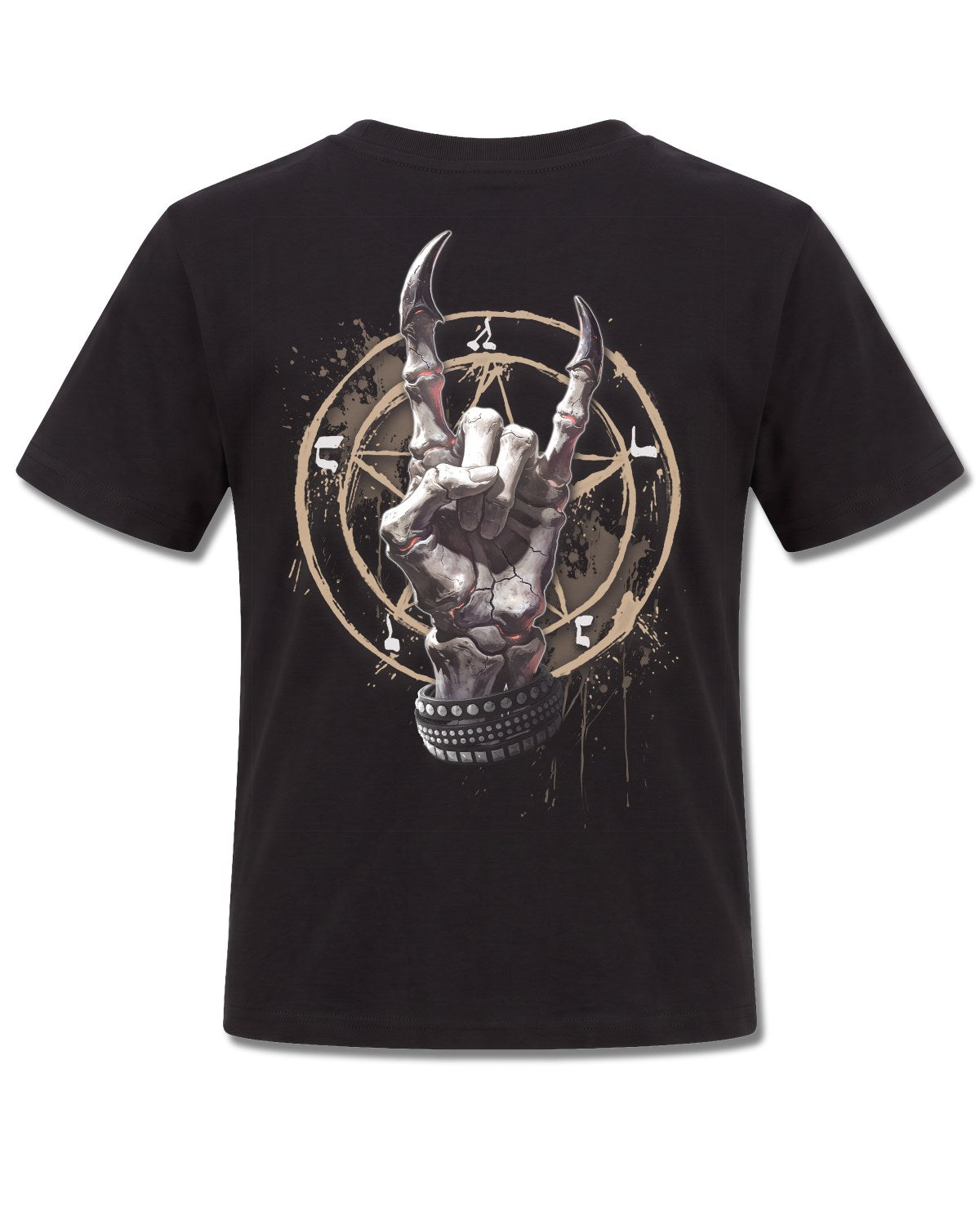 Spiral Pure Metal design, back view on Black K101, Rock Off Retail official merch