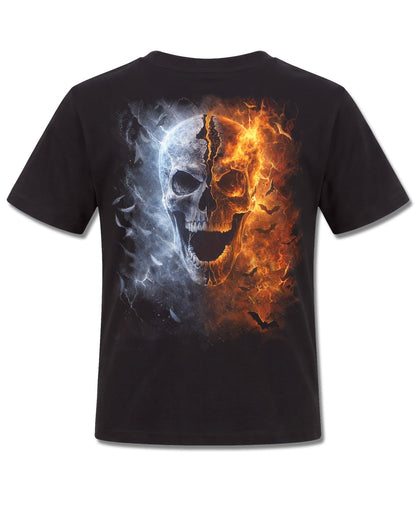 Spiral Angel & Demon design, back view on Black K101, Rock Off Retail official merch