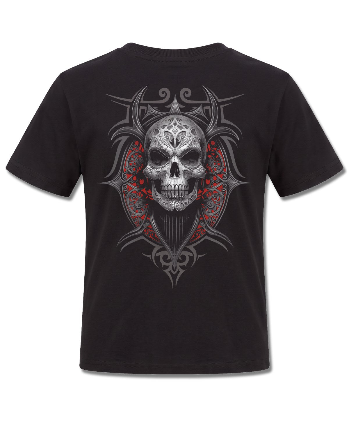 Spiral High Priestess design, back view on Black K101, Rock Off Retail official merch