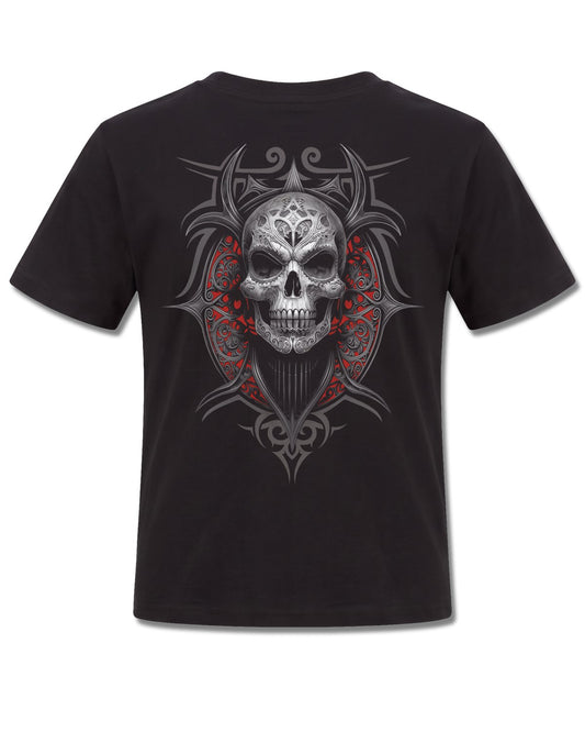 Spiral High Priestess design, back view on Black K101, Rock Off Retail official merch