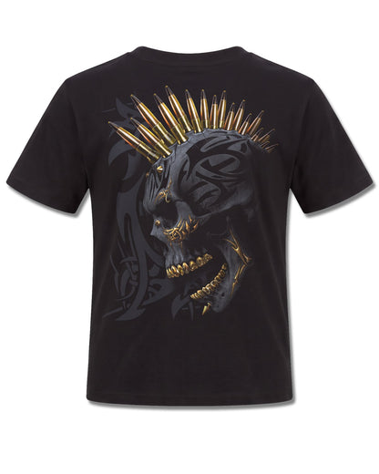 Spiral Black Gold design, back view on Black K101, Rock Off Retail official merch