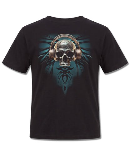 Spiral Dread Rocks design, back view on Black K101, Rock Off Retail official merch