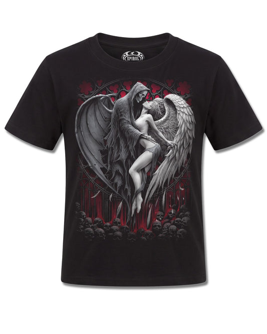 Spiral Forbidden design, front view on Black K101, Rock Off Retail official merch