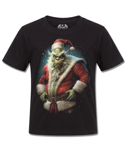 Spiral Bah Humbug design, front view on Black K101, Rock Off Retail official merch