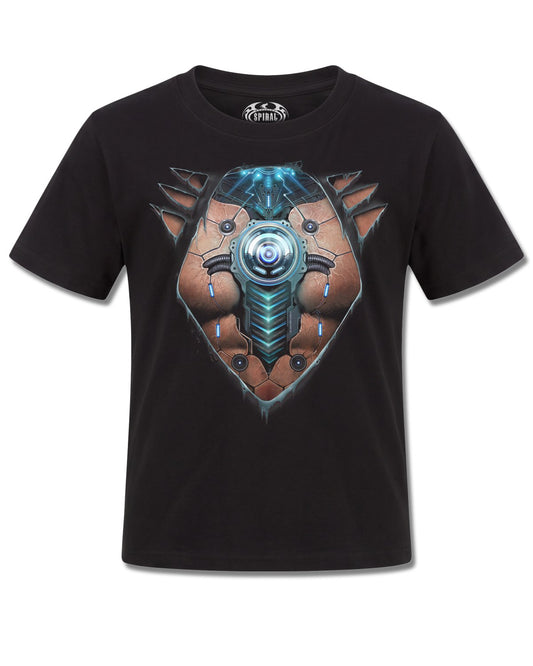 Spiral Cyber Skin design, front view on Black K101, Rock Off Retail official merch