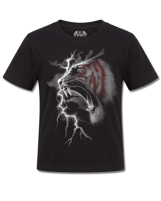 Spiral Mark Of The Tiger design, front view on Black K101, Rock Off Retail official merch