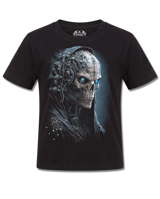 Spiral Human 2.0 design, front view on Black K101, Rock Off Retail official merch