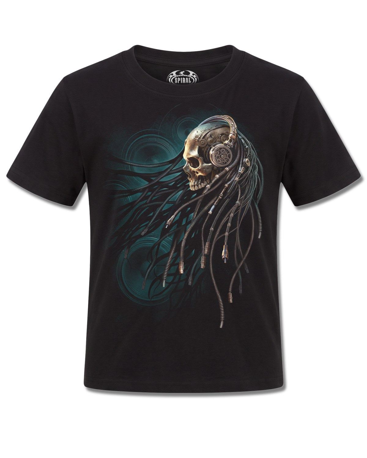 Spiral Dread Rocks design, front view on Black K101, Rock Off Retail official merch