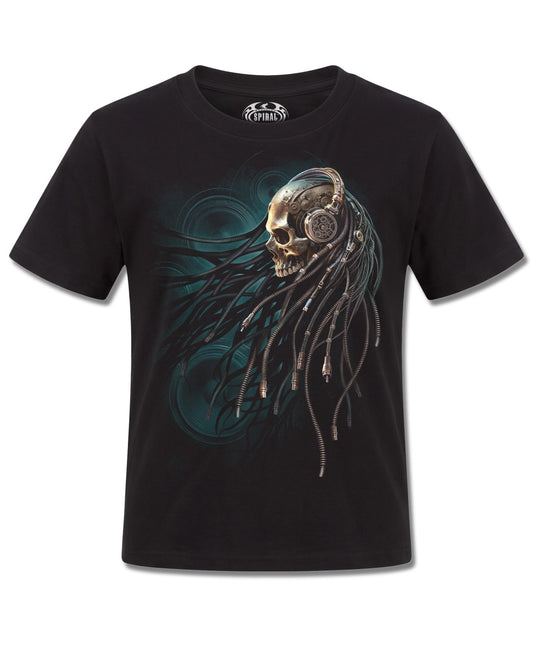 Spiral Dread Rocks design, front view on Black K101, Rock Off Retail official merch
