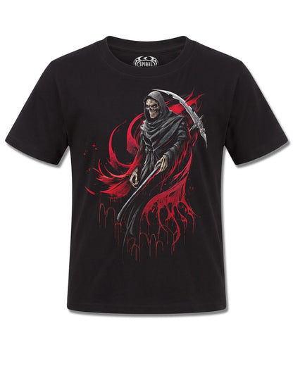 Spiral Screaming Death design, front view on Black K101, Rock Off Retail official merch