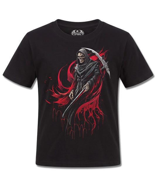 Spiral Screaming Death design, front view on Black K101, Rock Off Retail official merch