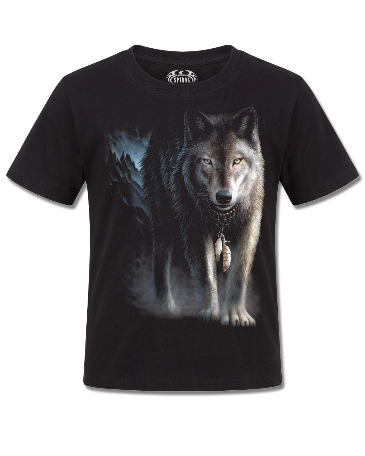 Spiral From Darkness design, front view on Black K101, Rock Off Retail official merch
