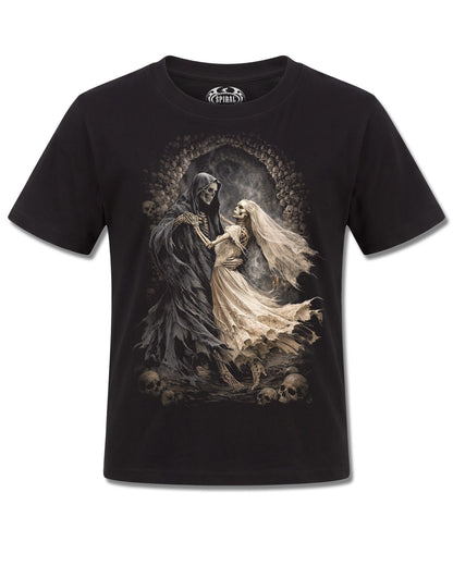 Spiral Last Dance design, front view on Black K101, Rock Off Retail official merch