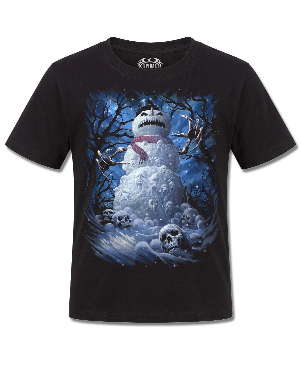 Spiral Dead Cold design, front view on Black K101, Rock Off Retail official merch