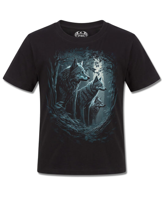 Spiral Forest Guardians design, front view on Black K101, Rock Off Retail official merch