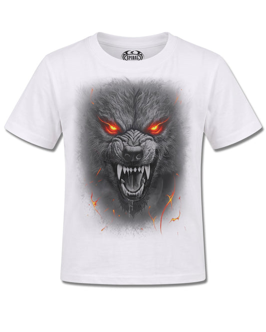 Spiral Darkest Fear design, front view on White K105, Rock Off Retail official merch
